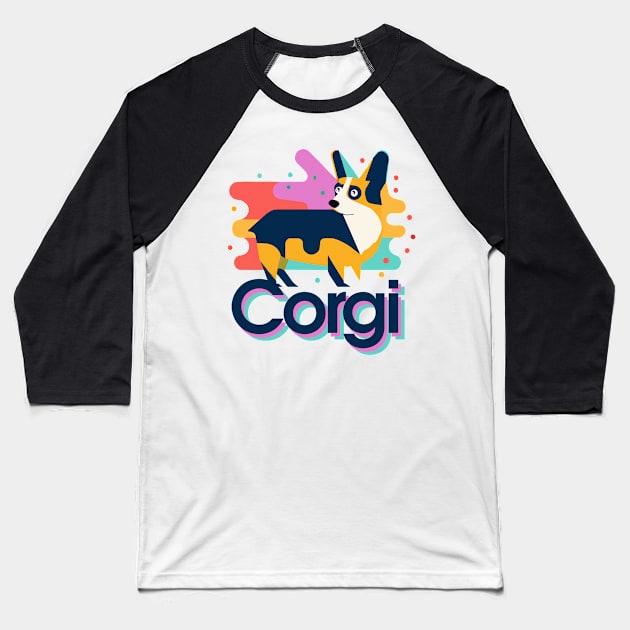 Corgi Retro Dog Owner Pembroke Welsh Corgi Funny Corgi Baseball T-Shirt by BetterManufaktur